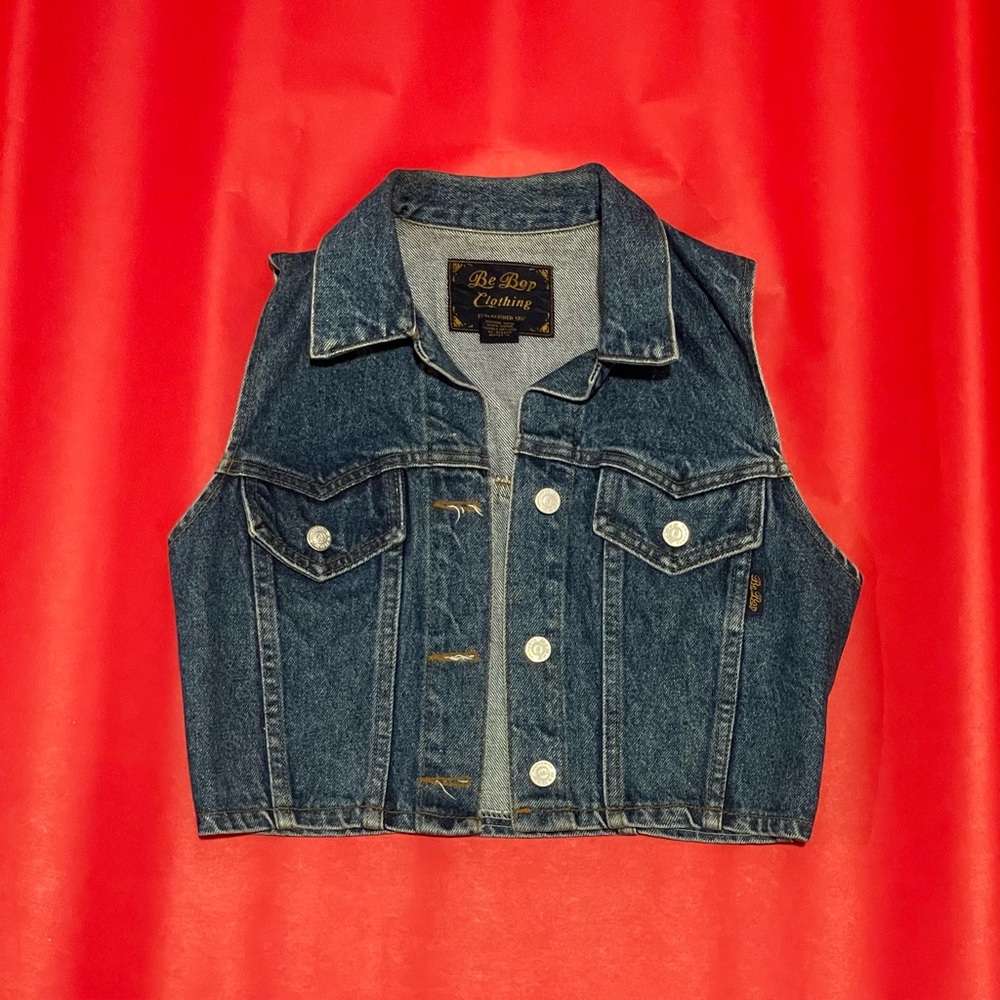 Blue Denim Vest Be Boy Clothing small 100% Cotton